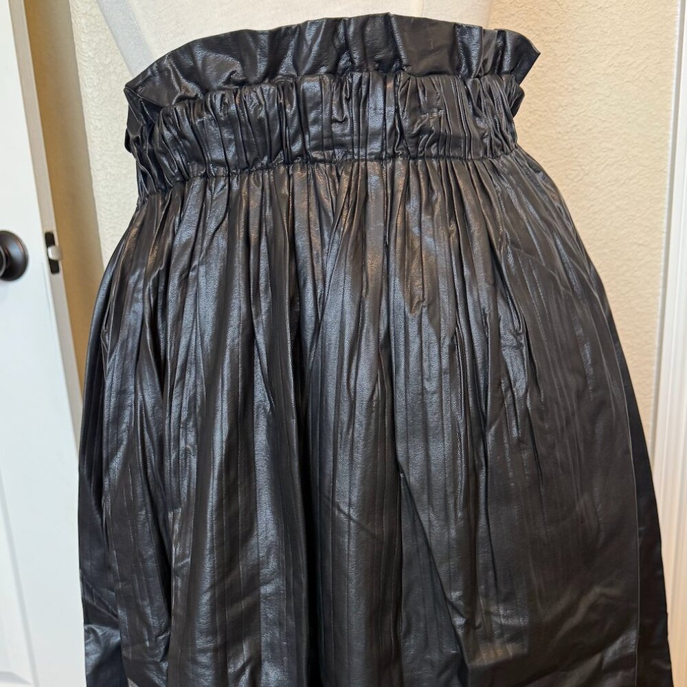 Faux Leather Paperbag Skirt